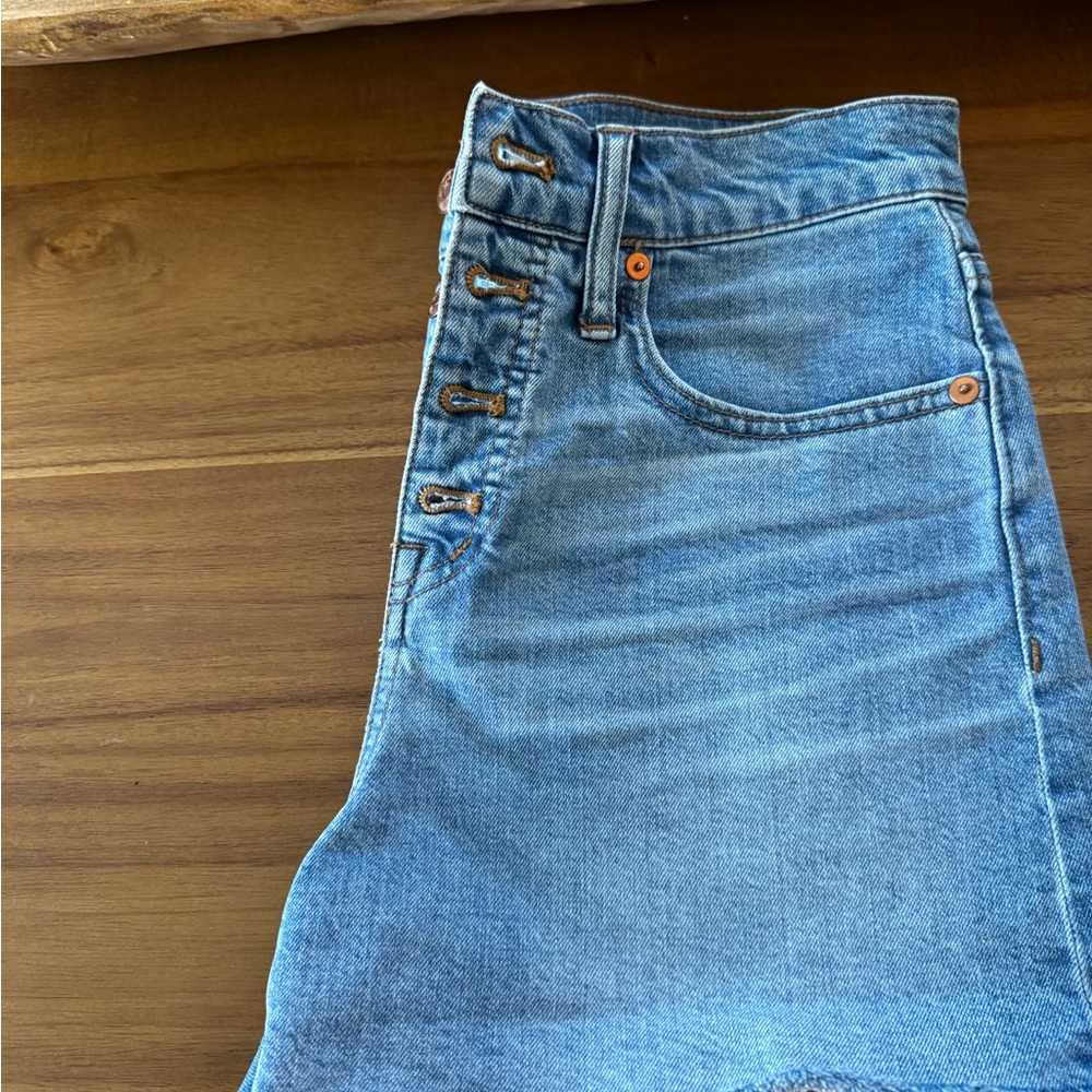 Madewell Light Blue Denim Button-Fly Shorts - Picture 6 of 7